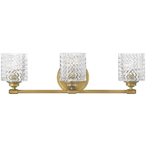 Elle 3 Light 24 inch Heritage Brass Vanity Light Wall Light