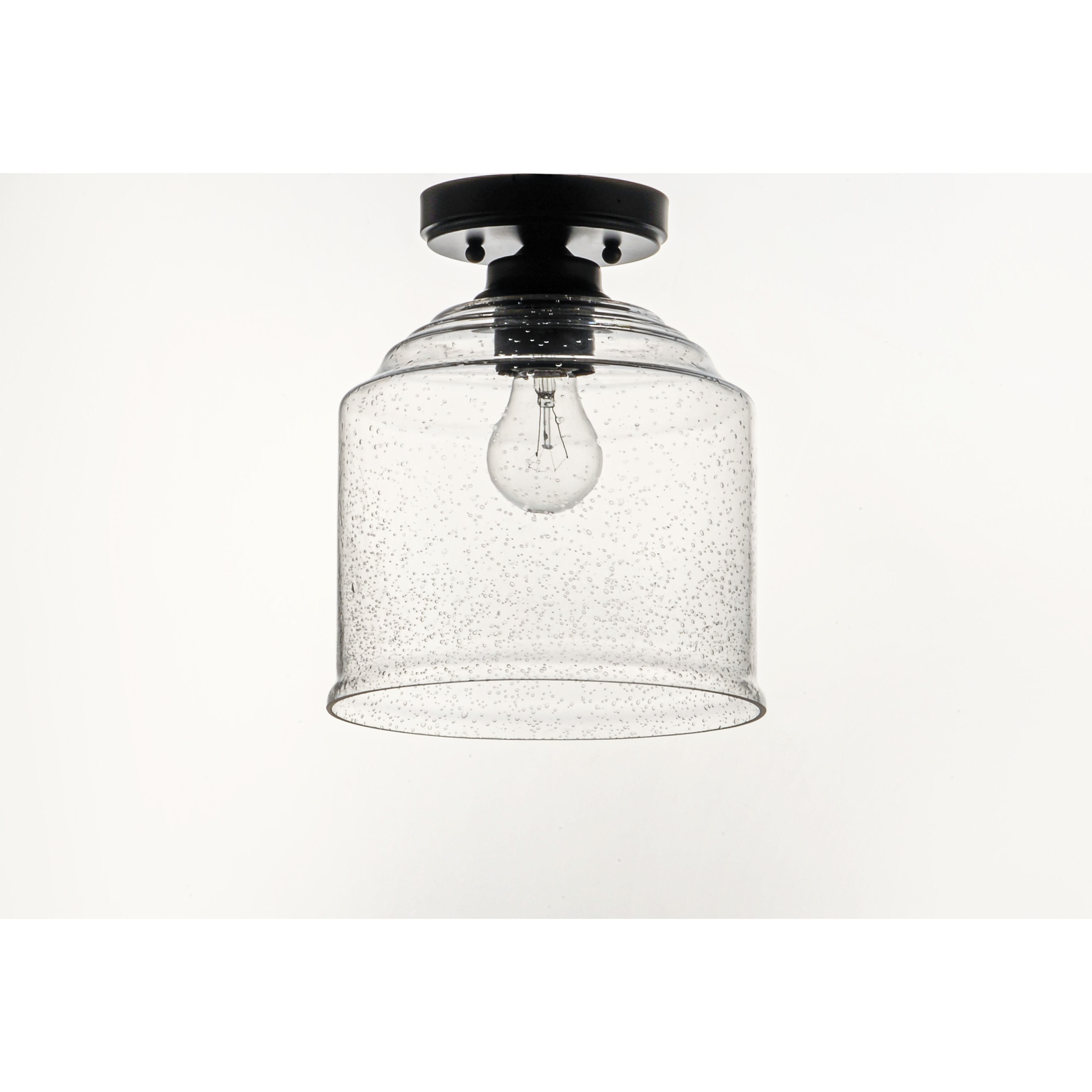 Acadia 1 Light 9 inch Black Semi-Flush Mount Ceiling Light