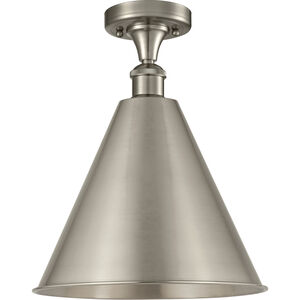 Ballston Cone LED 16 inch Brushed Satin Nickel Semi-Flush Mount Ceiling Light