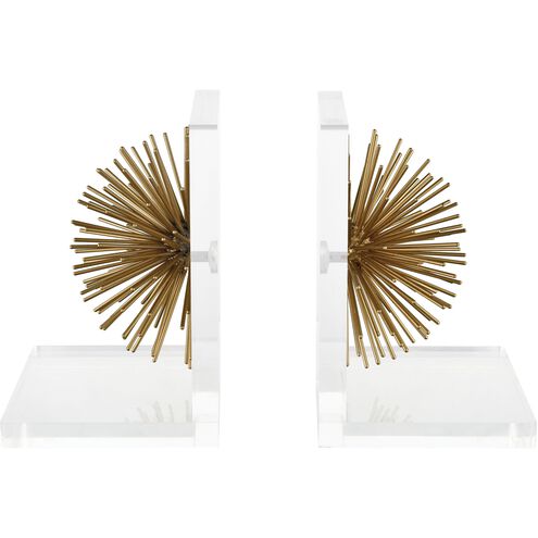 Glint 6 X 4.5 inch Gold with Clear Bookends