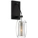 Dunbar 1 Light 4.75 inch Matte Black with Polished Chrome Accents Wall Sconce Wall Light, Essentials