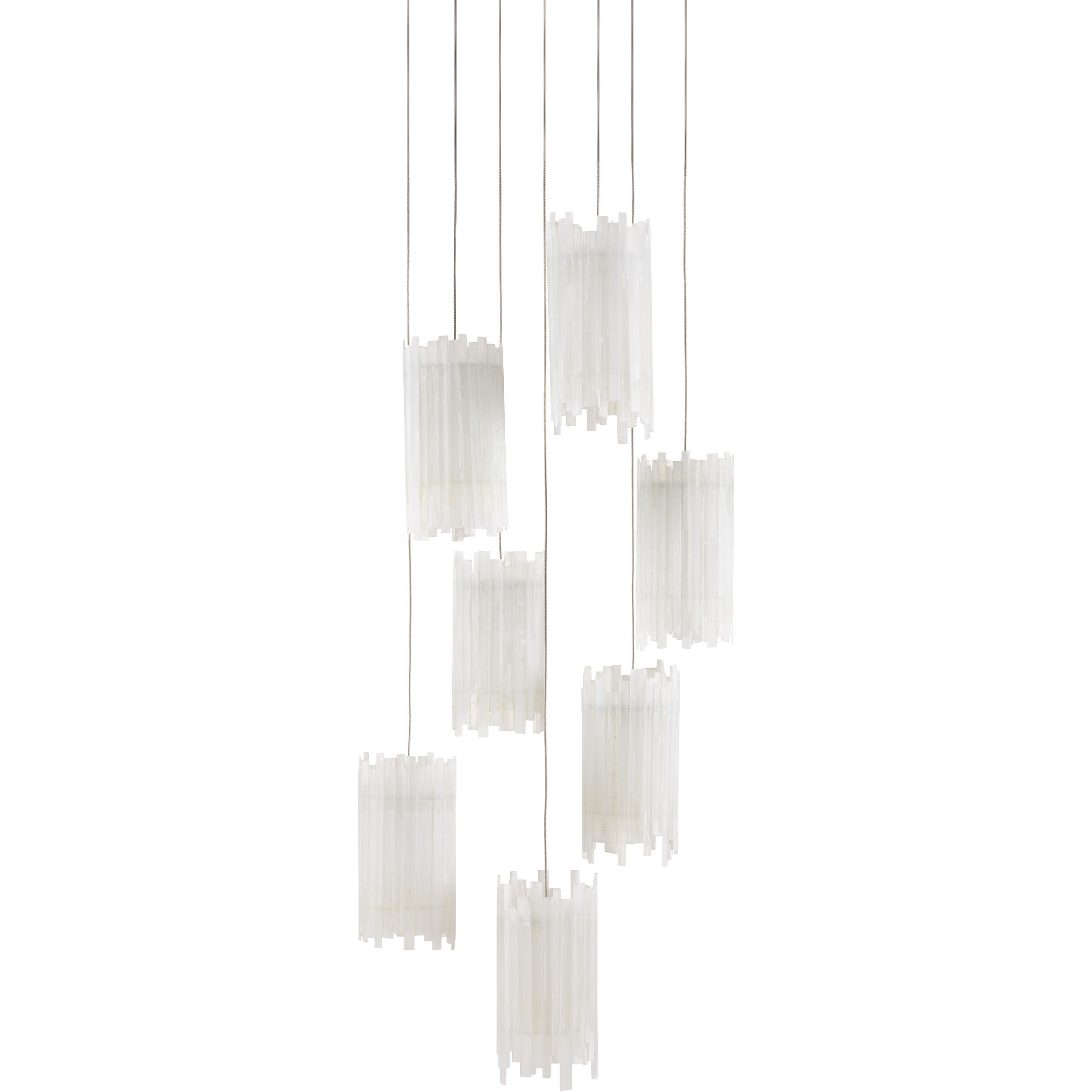 Escenia 7 Light 15 inch Natural/Painted Silver Multi-Drop Pendant Ceiling Light
