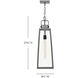 Hugh 1 Light 8.5 inch Antique Brushed Aluminum with Black Outdoor Hanging