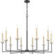 Gaultier 10 Light 44.75 inch Matte Black and Modern Gold Chandelier Ceiling Light