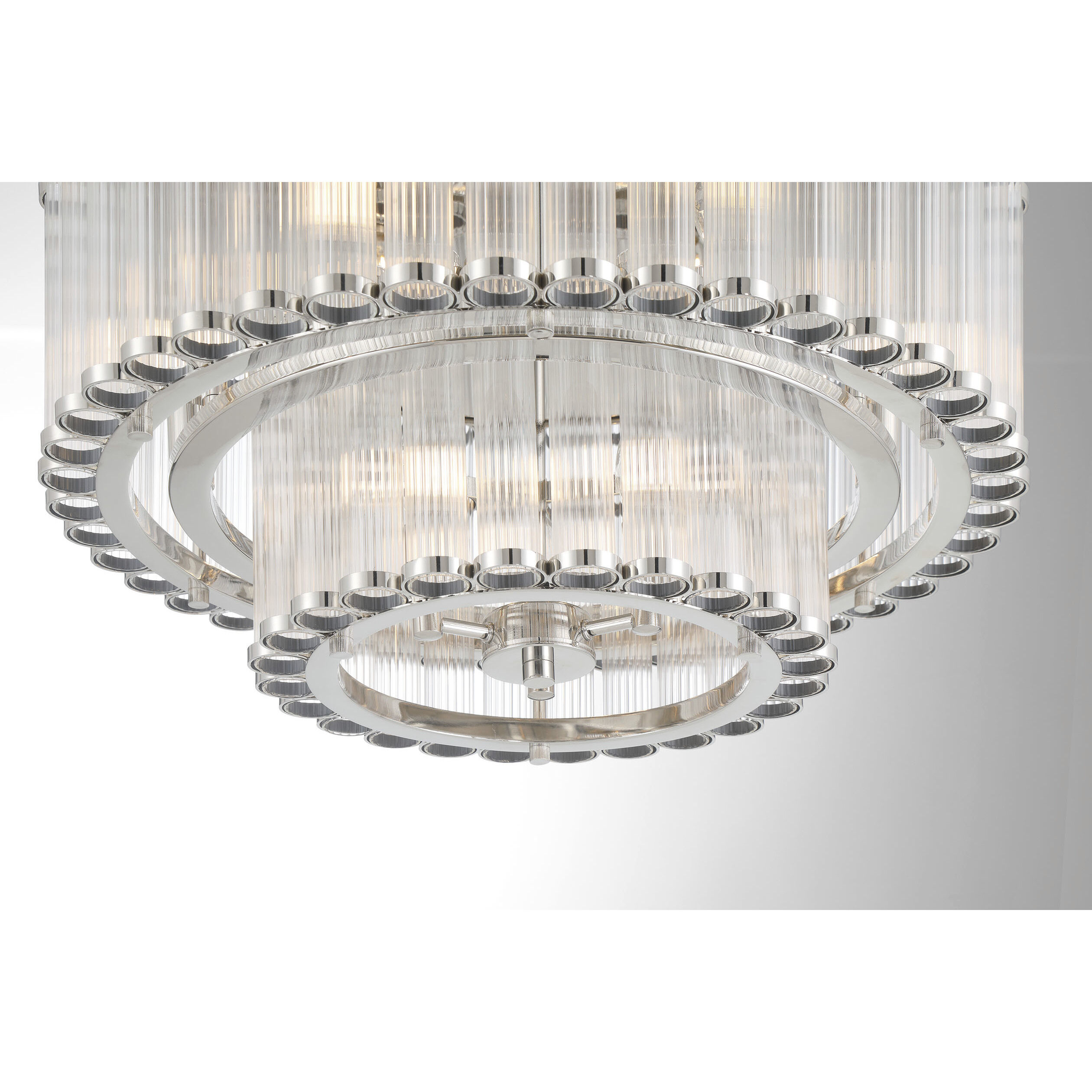 Glasbury 9 Light 23.75 inch Polished Nickel Flush Mount Ceiling Light