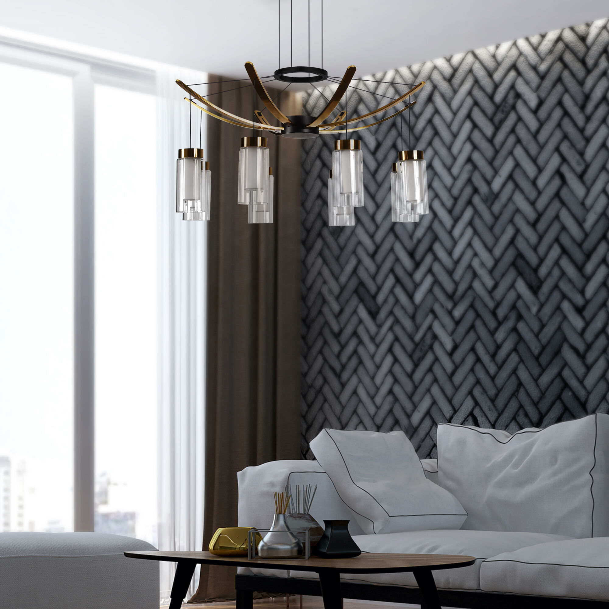 Artisan Collection/GENOA Series 24 inch Black Pendant/Chandelier Ceiling Light