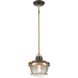 Seaway Passage 1 Light 10 inch Oil Rubbed Bronze with Satin Brass Mini Pendant Ceiling Light