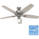 Builder 52 inch Brushed Nickel with Light Gray Oak/Warm Grey Oak Blades Ceiling Fan