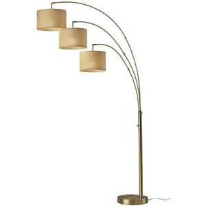 Bowery 82 inch 100.00 watt Antique Brass Arc Lamp Portable Light, 3-Arm
