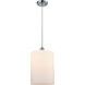 Ballston Large Cobbleskill LED 9 inch Polished Chrome Mini Pendant Ceiling Light in Matte White Glass, Silver, Ballston