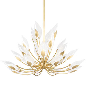 Blossom 24 Light 55 inch Gold Leaf Chandelier Ceiling Light