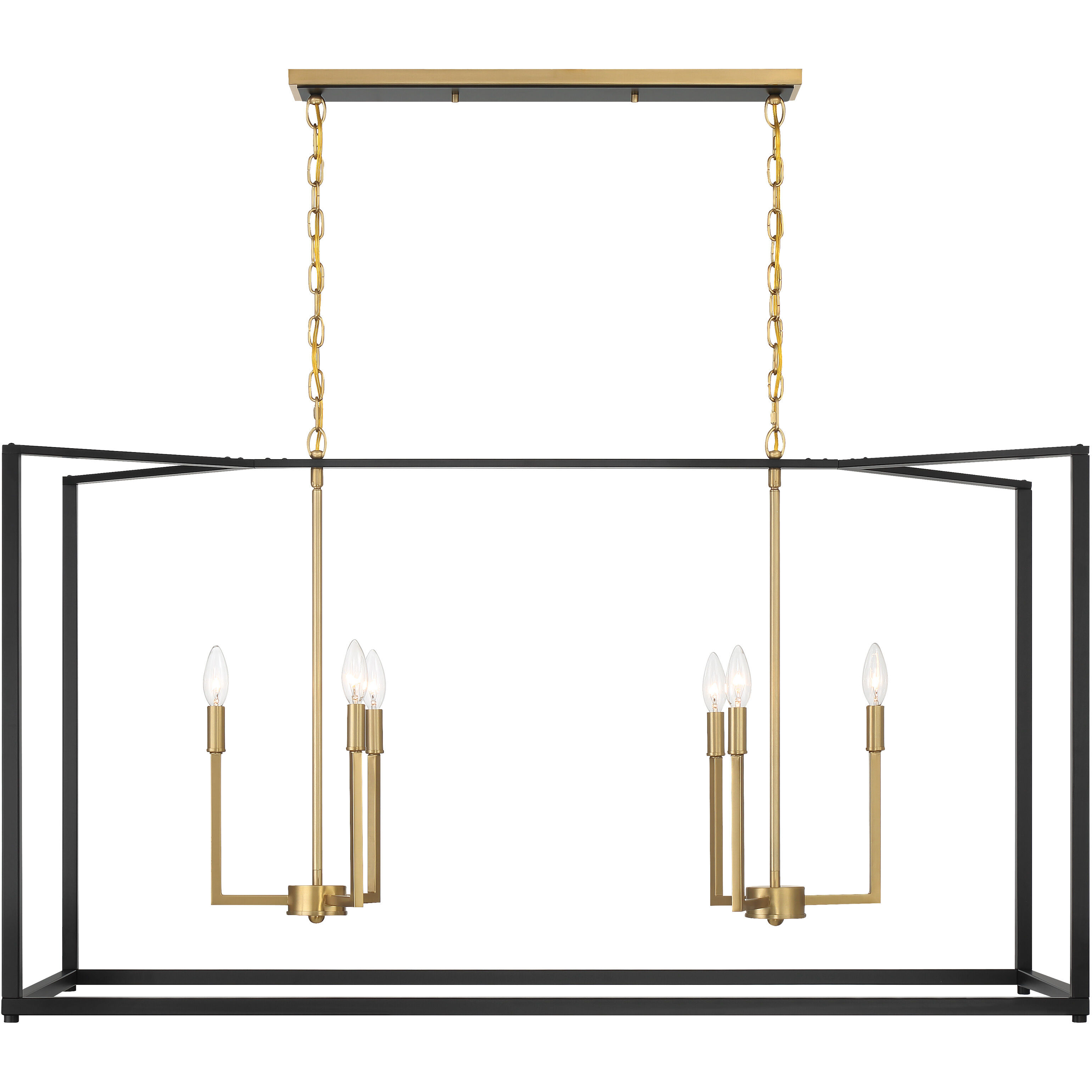 Colwick 6 Light 48 inch Matte Black and Signature Gold Island Chandelier Ceiling Light