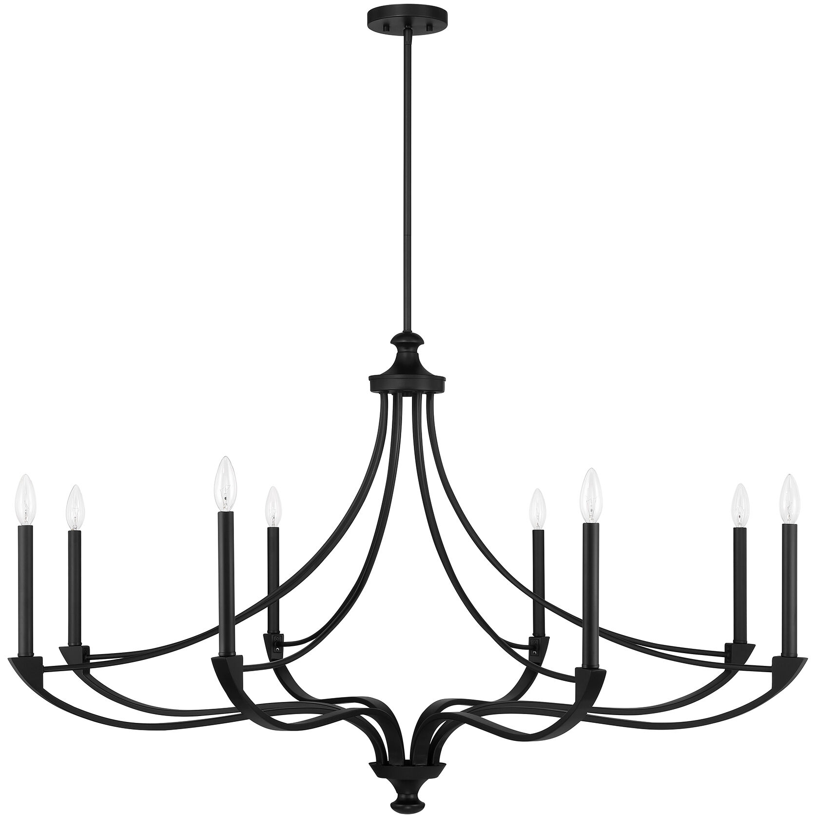 Preserve 8 Light 50 inch Matte Black Chandelier Ceiling Light