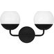 Alvin 2 Light 16.5 inch Midnight Black Bath Vanity Wall Light