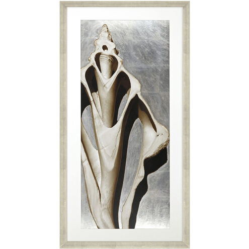 Modern Shell Sepia and Metallic and Neutral Framed Art