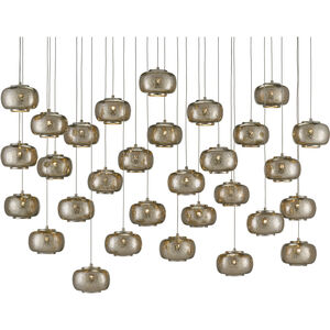 Pepper 30 Light 54 inch Painted Silver/Nickel Multi-Drop Pendant Ceiling Light