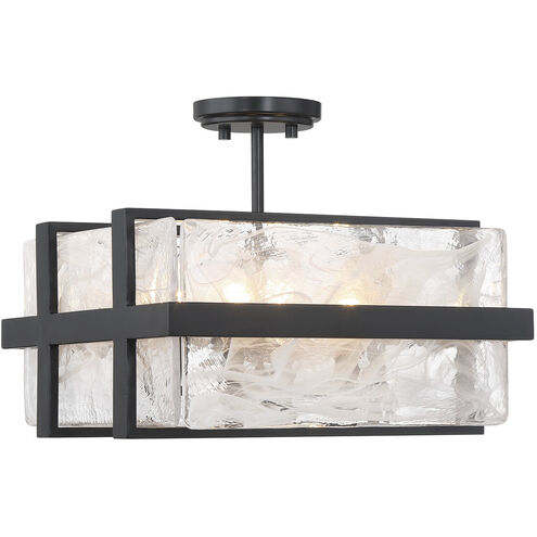 Cloud Break 4 Light 15 inch Coal Semi Flush Ceiling Light