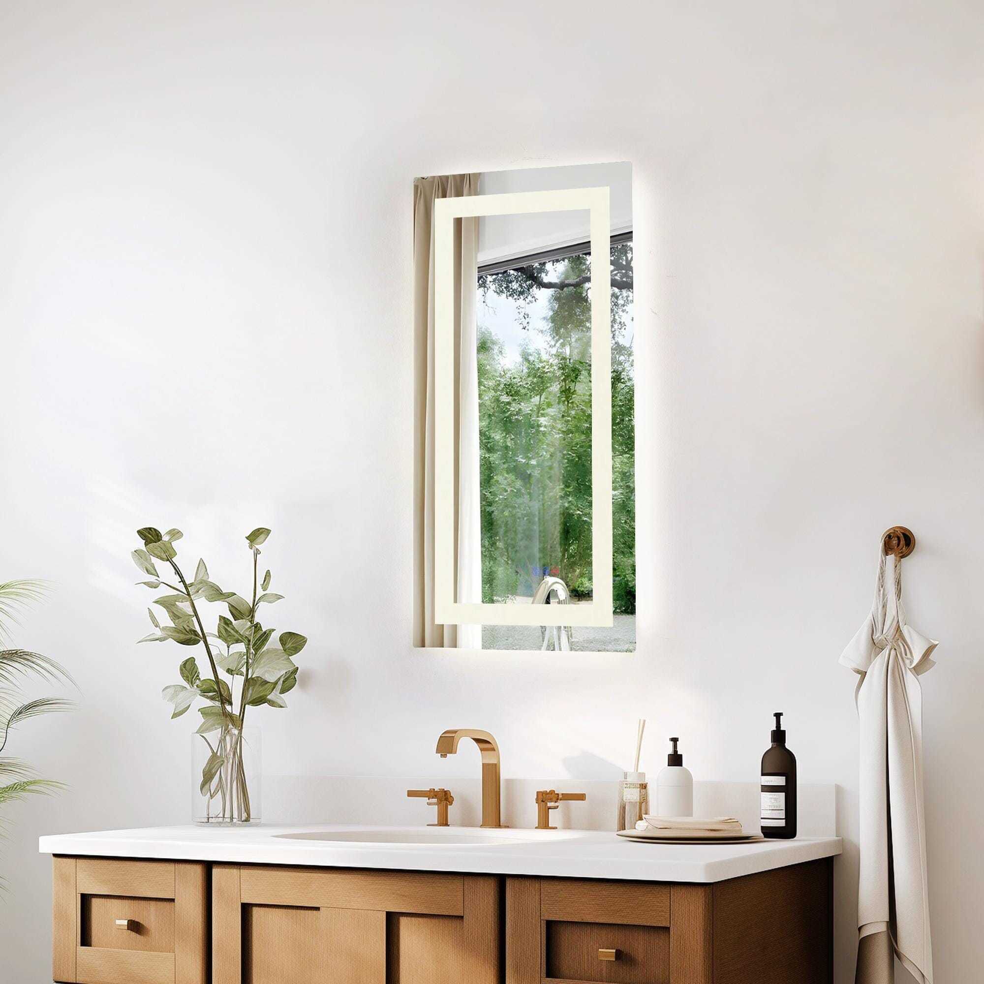 Riven 30 X 20 inch White LED Mirror