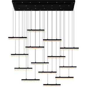 Stagger LED 60 inch Black Chandelier Ceiling Light