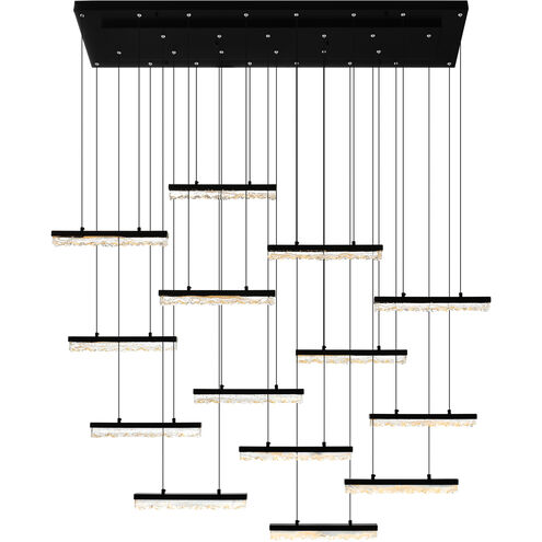 Stagger LED 60 inch Black Chandelier Ceiling Light