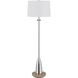 Lockport 61 inch 150.00 watt Chrome with Wood Floor Lamp Portable Light
