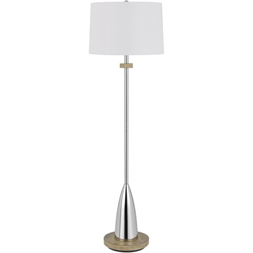 Lockport 61 inch 150.00 watt Chrome with Wood Floor Lamp Portable Light