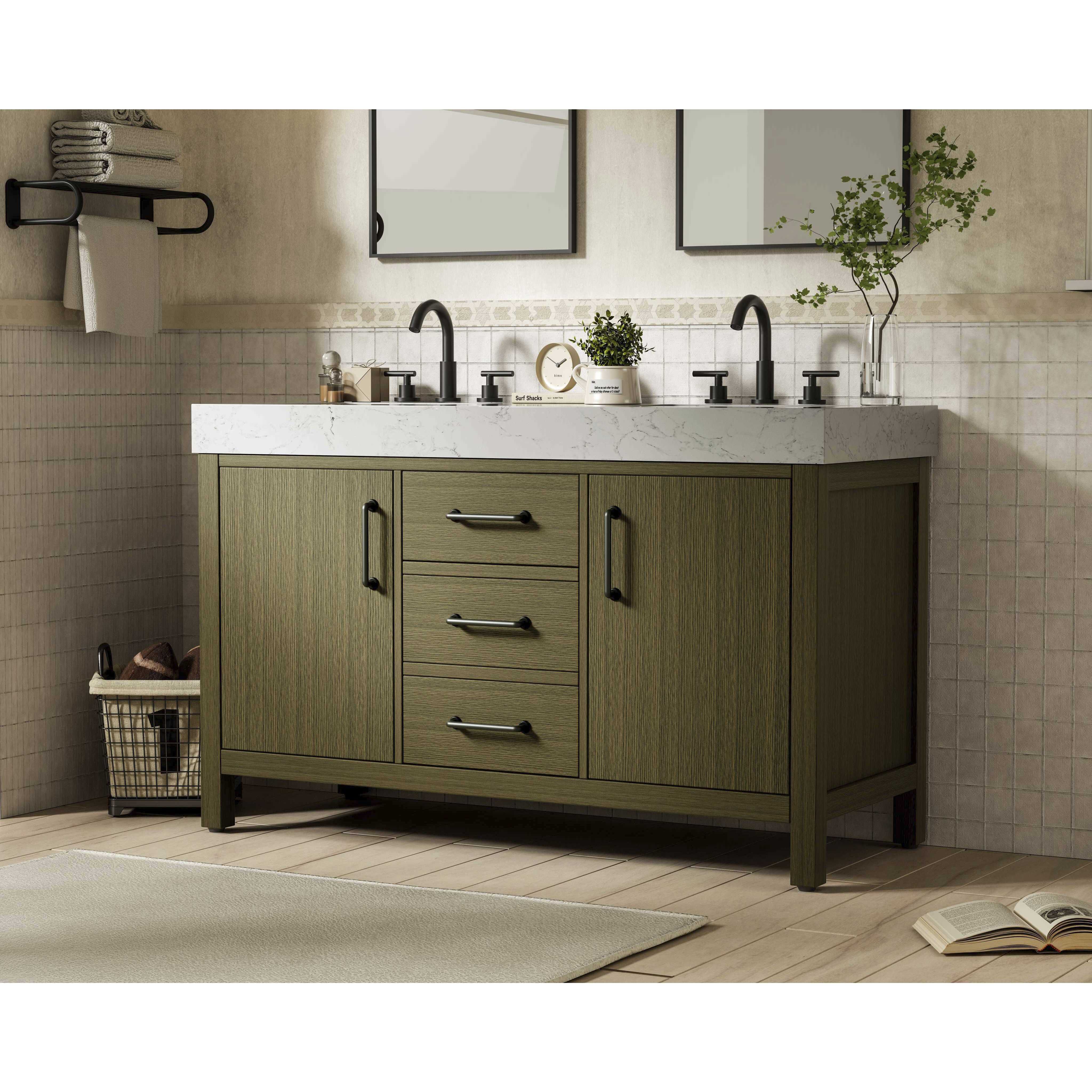 Nathan 54 X 34 inch Chestnut Brown Bathroom Vanity Cabinet