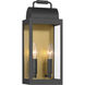 Calandra 2 Light 15 inch Sand Coal Black and Legacy Brass Outdoor Wall Lantern