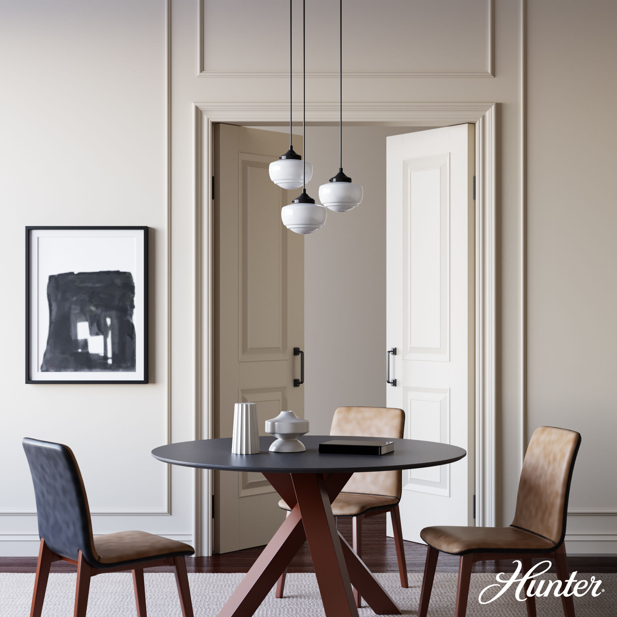 Saddle Creek 3 Light 17.25 inch Noble Bronze Round Cluster Pendant Ceiling Light