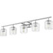 Landon 5 Light 42 inch Chrome Vanity Wall Light