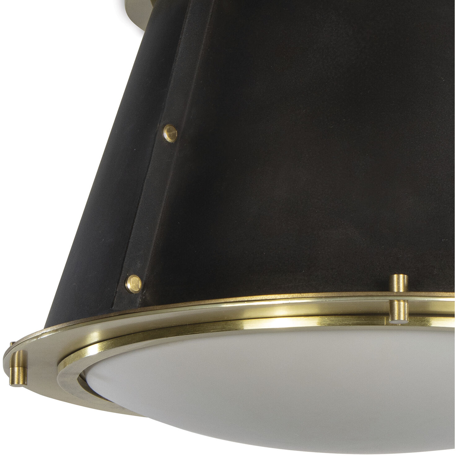 French Maid 1 Light 13 inch Blackened Brass and Natural Brass Flush Mount Ceiling Light