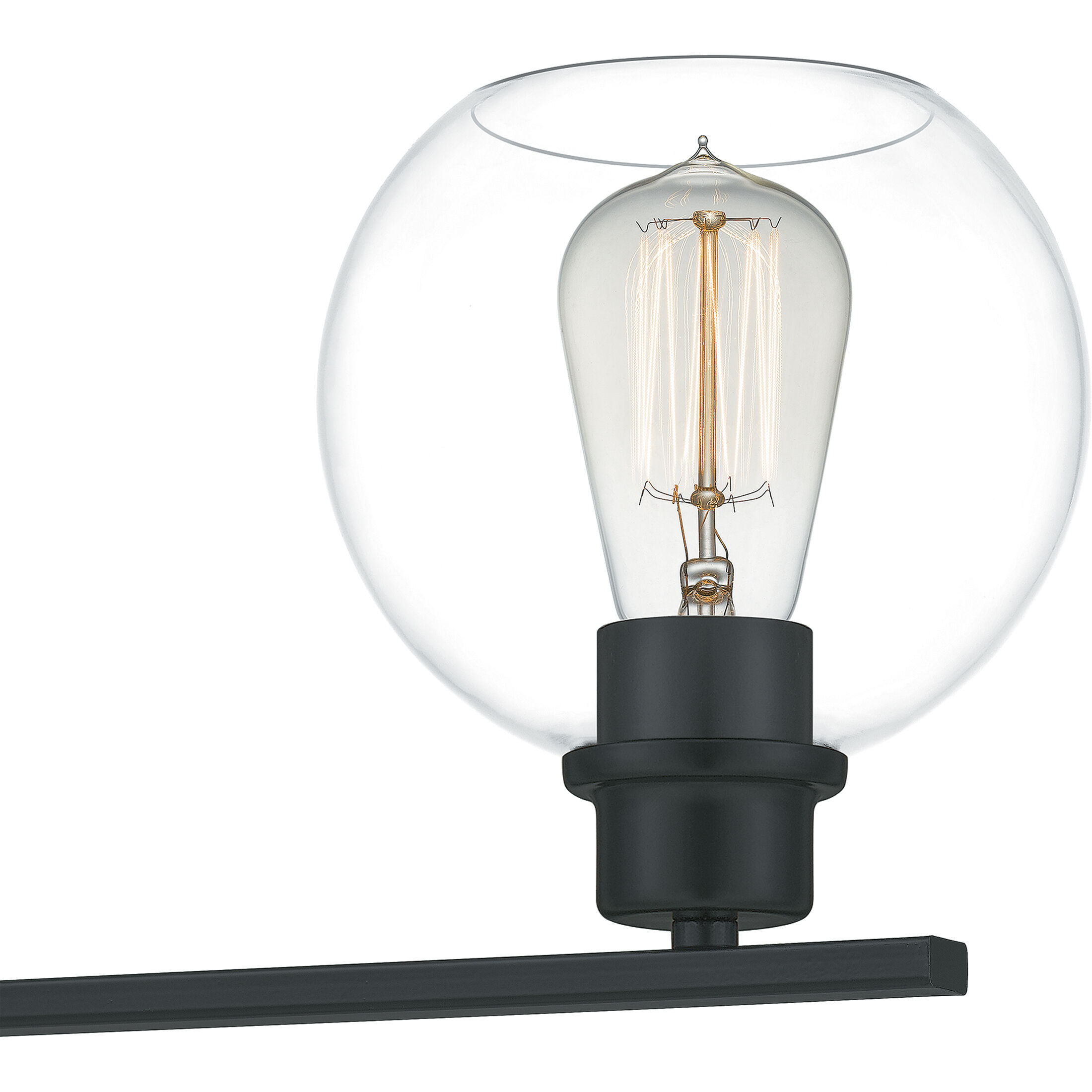 Pruitt 4 Light 36 inch Matte Black Bath Light Wall Light in Clear Glass