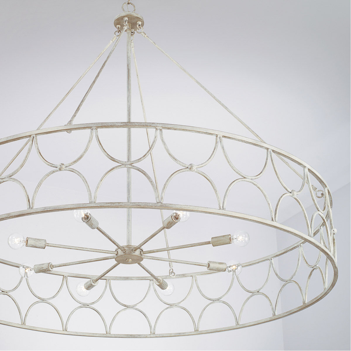 Ricci 8 Light 48 inch Winter White Chandelier Ceiling Light 