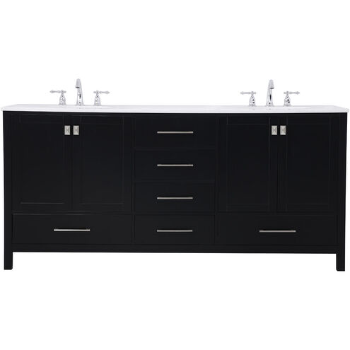 Irene 72 X 22 X 34 inch Black Vanity Sink Set