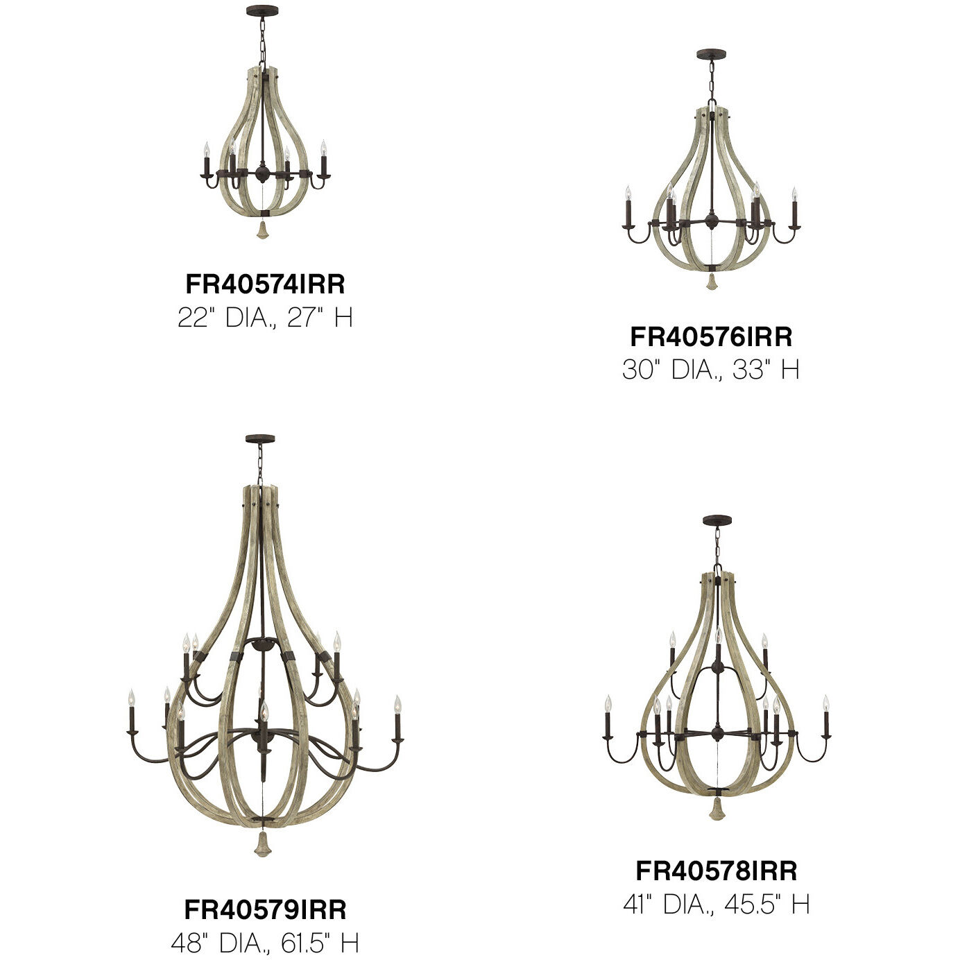 Middlefield LED 48 inch Iron Rust Chandelier Ceiling Light