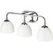 Zoey 3 Light 24.5 inch Chrome Bath Vanity Light Wall Light in Matte White