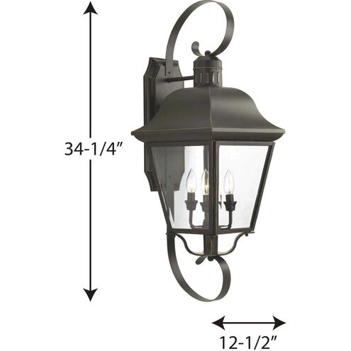 Andover 4 Light 34 inch Antique Bronze Outdoor Wall Lantern, Large