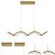 Philo LED 39.75 inch Aged Brass Horizontal Pendant Ceiling Light