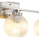 Elliott 3 Light 24.5 inch Pewter Vanity Light Wall Light in Ribbed Clear