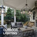 Estate Series Porter LED 25 inch Aged Zinc Outdoor Wall Mount Lantern, Large