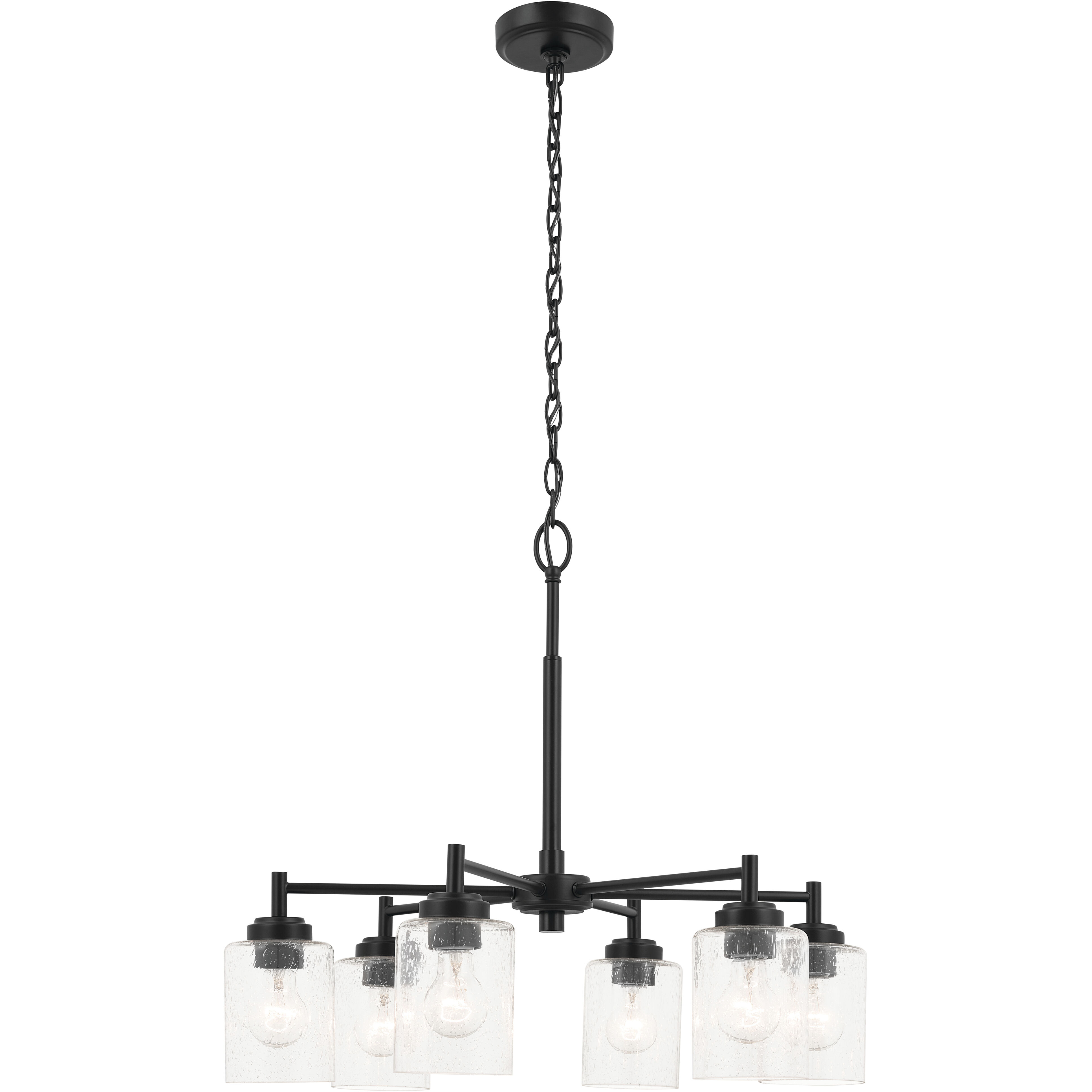 Winslow 6 Light Black Chandelier Ceiling Light, Large