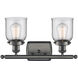 Ballston Small Bell 2 Light 16 inch Oil Rubbed Bronze Bath Vanity Light Wall Light in Clear Glass, Ballston