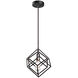 Geometry Series 1 Light 11 inch Rusty Black Pendant Ceiling Light