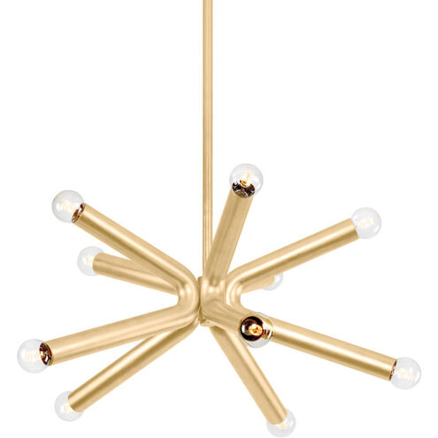 Dash 10 Light 45 inch Vintage Gold Leaf Chandelier Ceiling Light