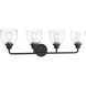 Vale 4 Light 33 inch Black Bathroom Vanity Light Wall Light, Essentials