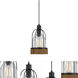 Beacon 1 Light 7 inch Black and Wood Pendant Ceiling Light