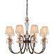 Bella Cristallo 8 Light 35 inch French Bronze with Gold Chandelier Ceiling Light