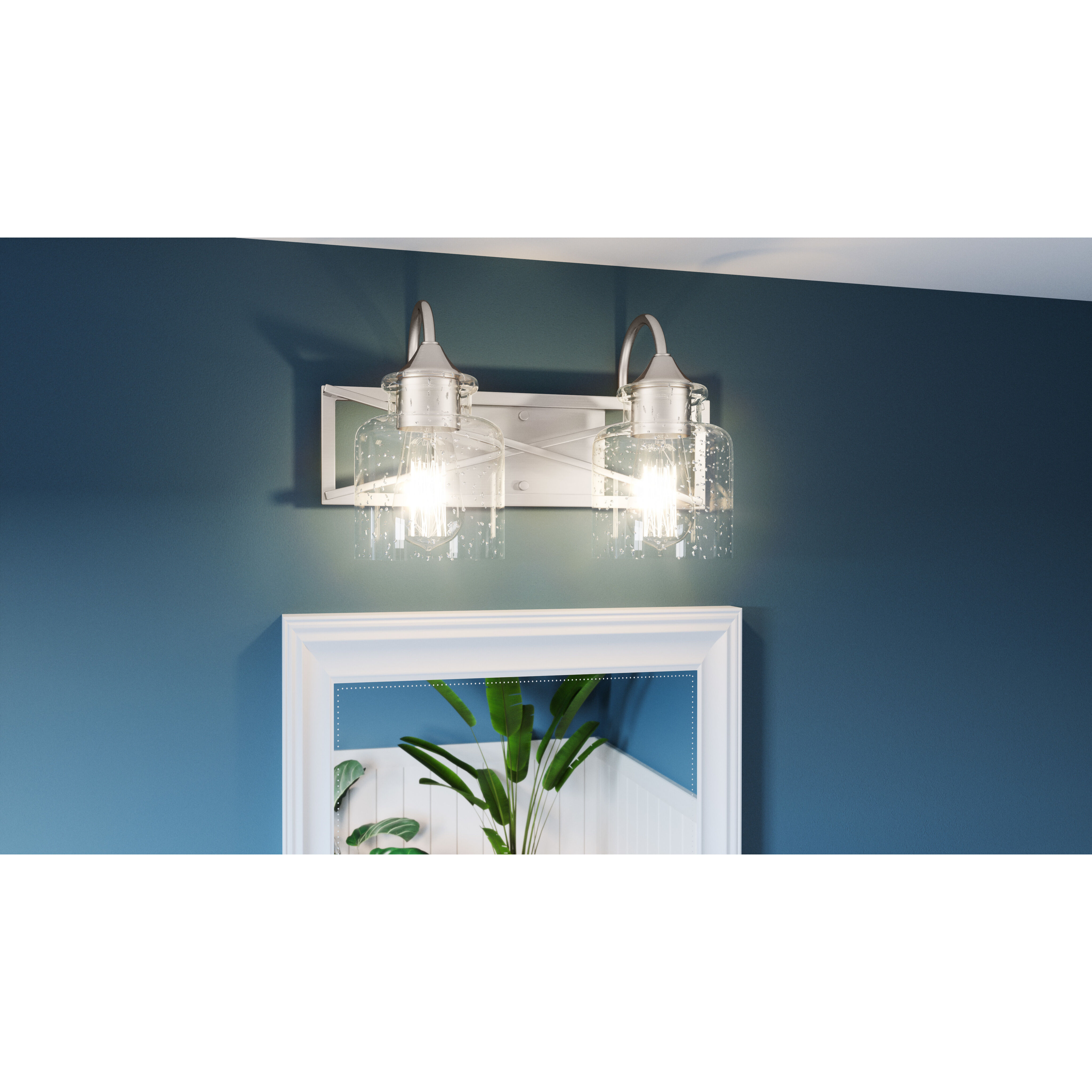 Bartley 2 Light 16 inch Brushed Nickel Bath Light Wall Light