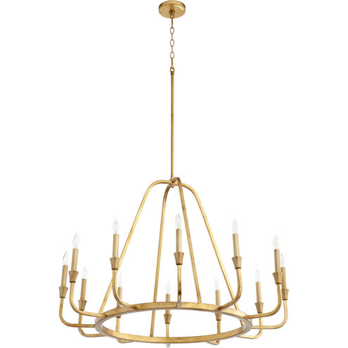 Marquee 12 Light 37 inch Gold Leaf Chandelier Ceiling Light