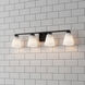Strayhan 4 Light 31 inch Matte Black Bathroom Vanity Light Wall Light